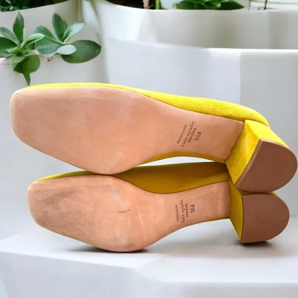 KATE SPADE NEW YORK Kylah Slip-On Pumps - Mustard Suede - Size 9 M - Picture 7 of 10